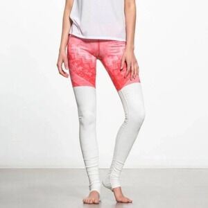 Alo Yoga Extra Long Pink & White Leggings Size Small